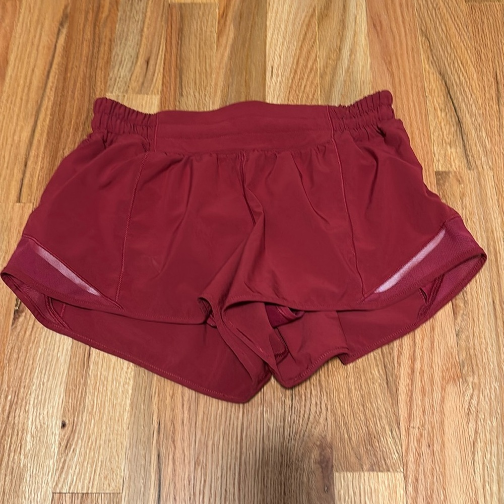 Maroon lululemon shorts